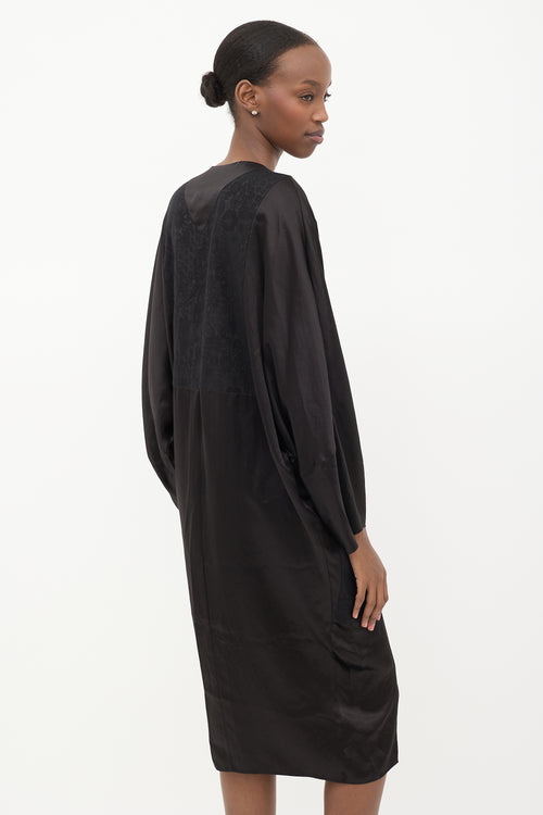 Acne Studios Satin & Jacquard Midi Dress