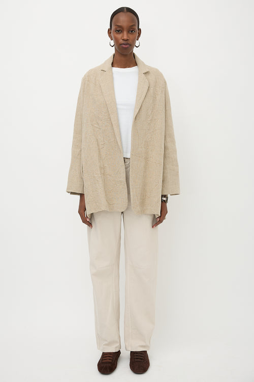Lauren Manoogian Linen Open Front Blazer