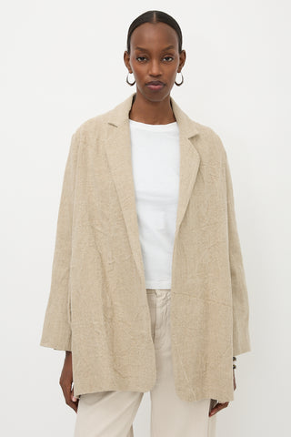 Lauren Manoogian Linen Open Front Blazer