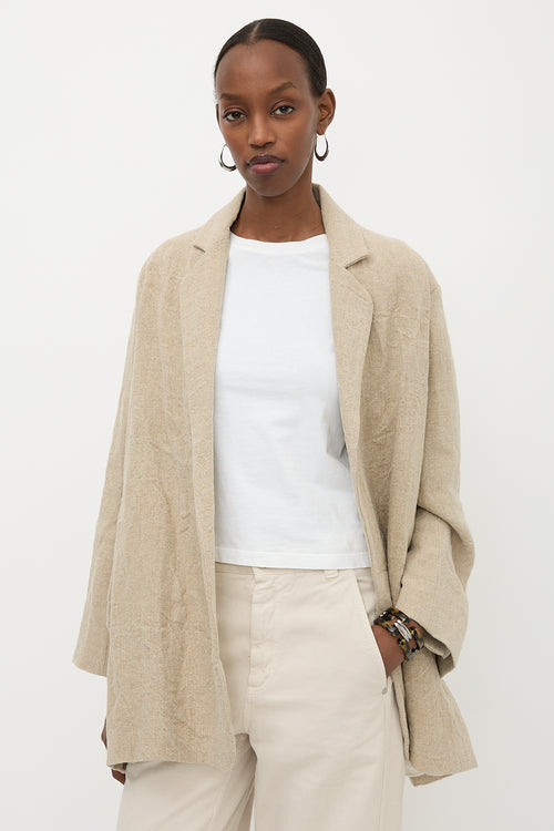 Lauren Manoogian Linen Open Front Blazer