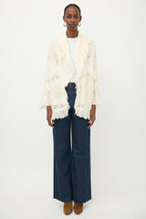Alanui Wool Open Knit Belted Cardigan