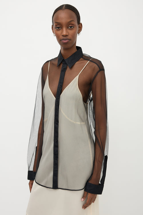 Gucci Tulle Button Up Shirt
