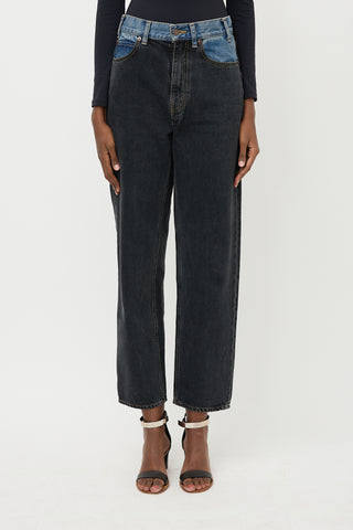 Celine Two Tone Tapered Leg Jeans