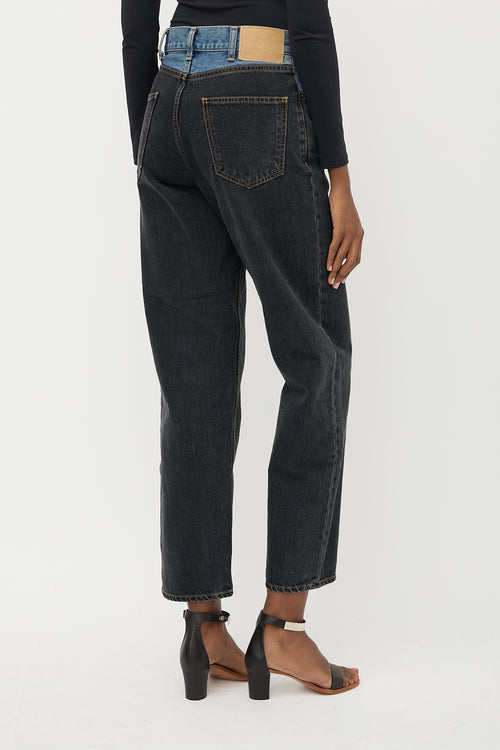 Celine Two Tone Tapered Leg Jeans