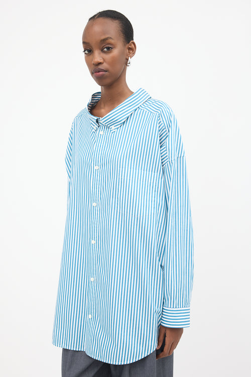 Balenciaga Oversized Striped Logo Shirt