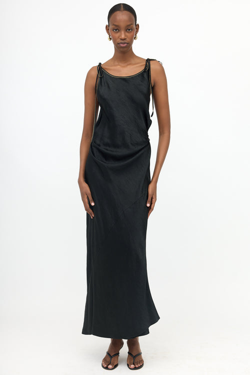 Acne Studios Crinkled Satin Wrap Dress