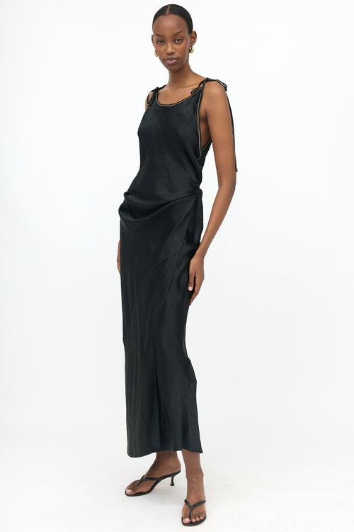 Acne Studios Crinkled Satin Wrap Dress