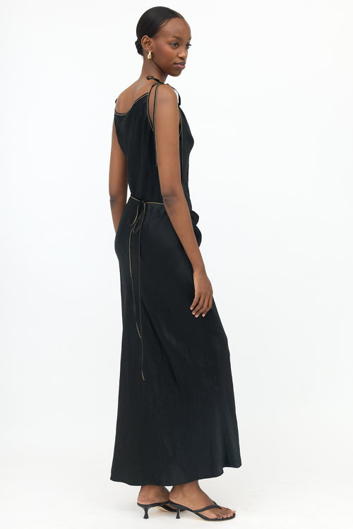 Acne Studios Crinkled Satin Wrap Dress