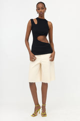 Balmain Ribbed Knit Cutout Top