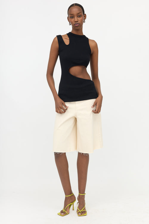 Balmain Ribbed Knit Cutout Top