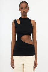 Balmain Ribbed Knit Cutout Top