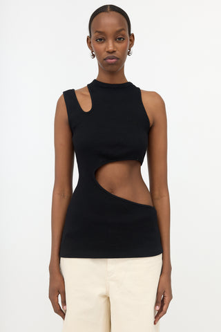 Balmain Ribbed Knit Cutout Top