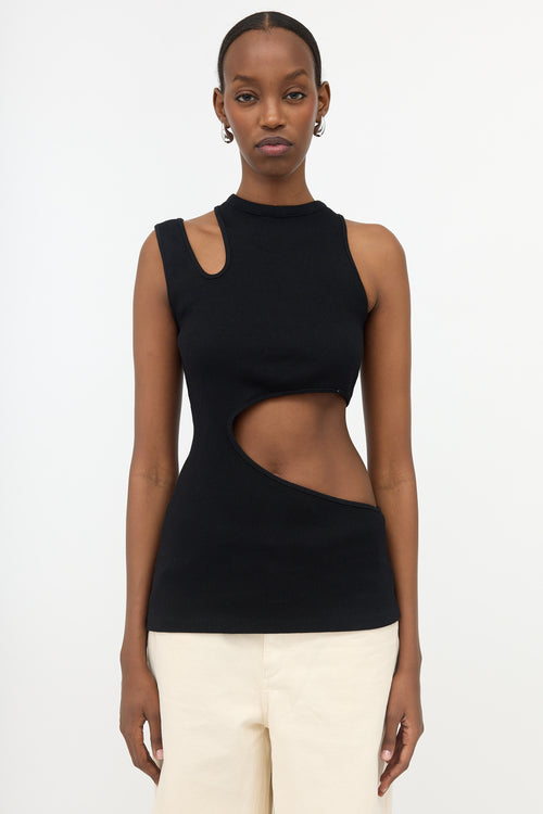 Balmain Ribbed Knit Cutout Top