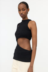 Balmain Ribbed Knit Cutout Top