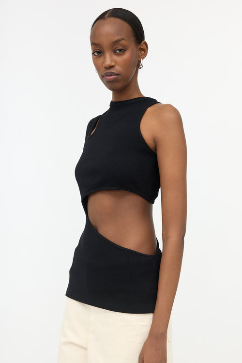Balmain Ribbed Knit Cutout Top