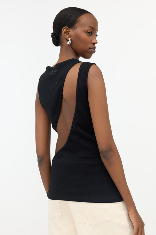 Balmain Ribbed Knit Cutout Top