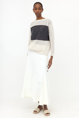 Brunello Cucinelli Linen & Silk Sequin Sweater