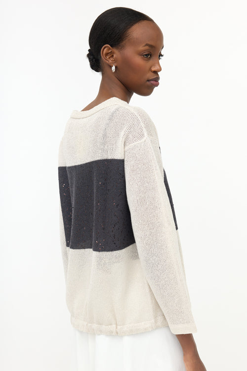 Brunello Cucinelli Linen & Silk Sequin Sweater