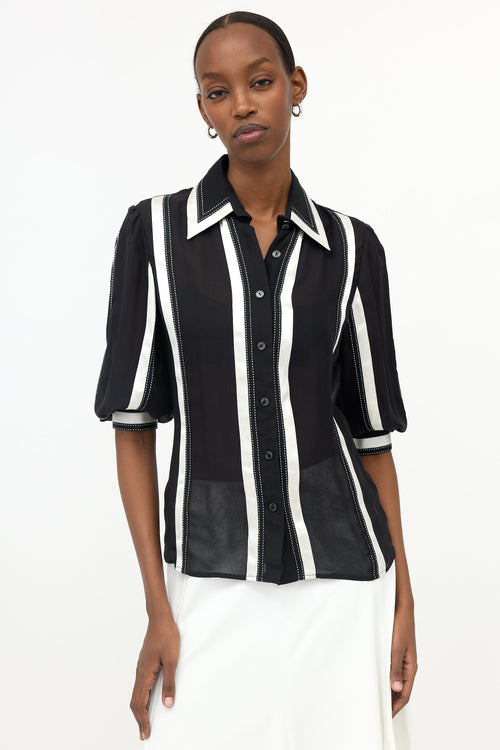 Chanel SS 2003 Silk Ribbon Shirt