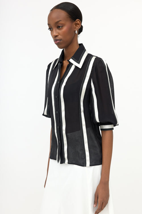 Chanel SS 2003 Silk Ribbon Shirt