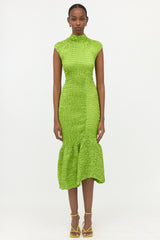 Dries Van Noten Taffeta Smocked Dory Dress