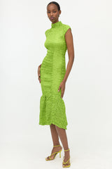 Dries Van Noten Taffeta Smocked Dory Dress