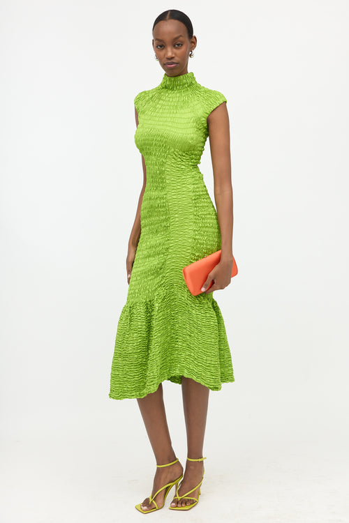 Dries Van Noten Taffeta Smocked Dory Dress