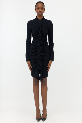 Givenchy Wool Crepe Ruffled Dress