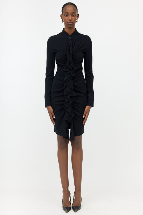Givenchy Wool Crepe Ruffled Dress