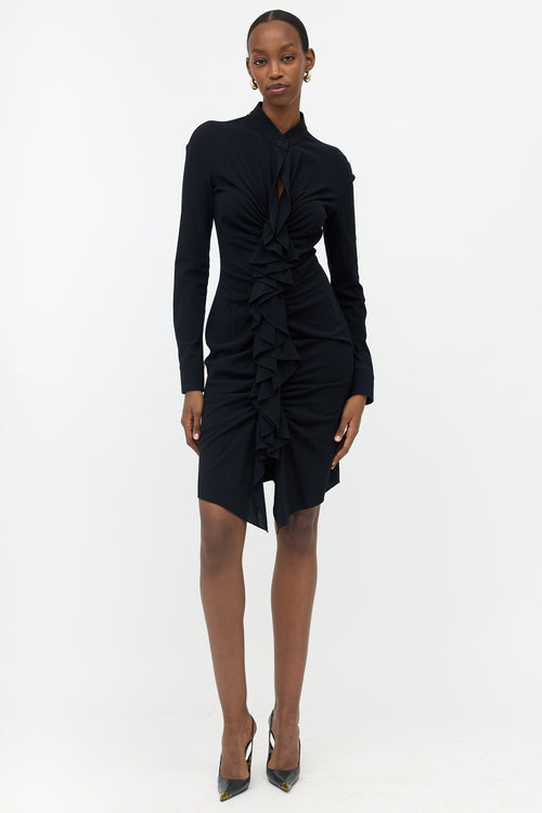 Givenchy Wool Crepe Ruffled Dress