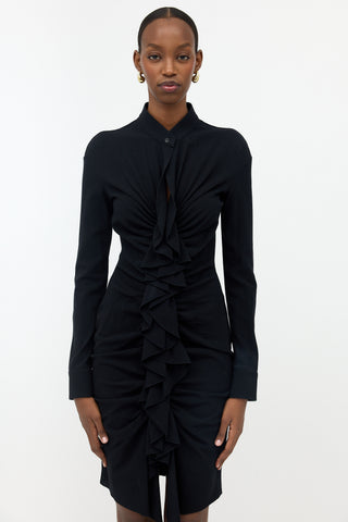 Givenchy Wool Crepe Ruffled Dress