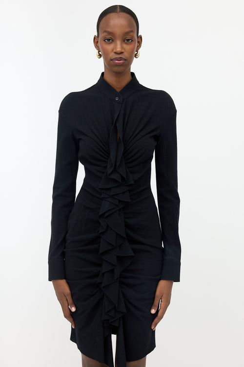 Givenchy Wool Crepe Ruffled Dress