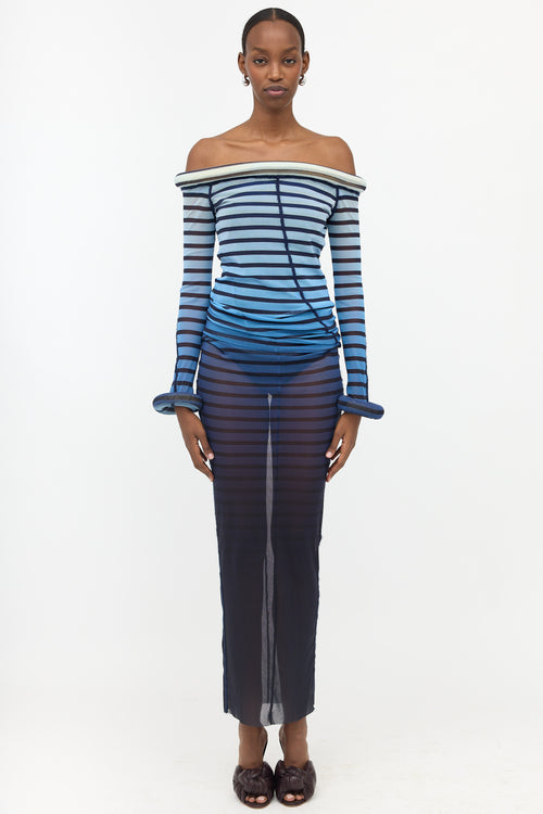 Jean Paul Gaultier 2025 Knit 3D Striped Dress