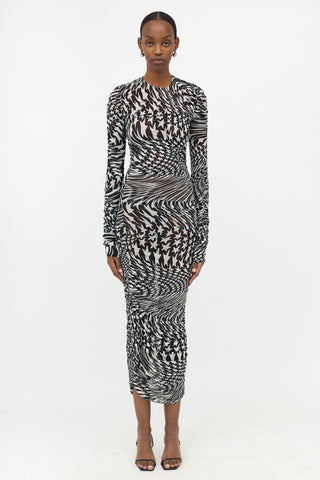 Mugler Mesh Printed Maxi Dress