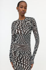 Mugler Mesh Printed Maxi Dress