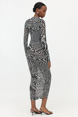 Mugler Mesh Printed Maxi Dress