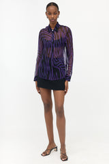 Versace Silk Sheer Printed Shirt