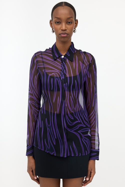 Versace Silk Sheer Printed Shirt