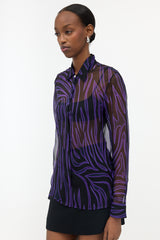Versace Silk Sheer Printed Shirt