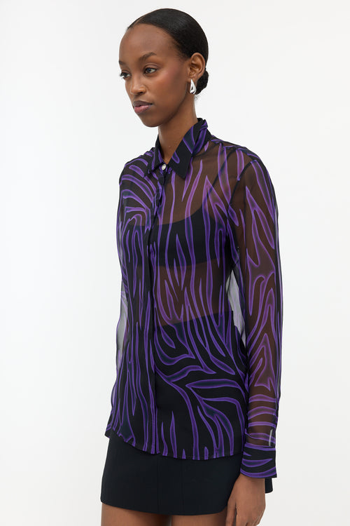 Versace Silk Sheer Printed Shirt