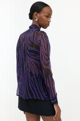 Versace Silk Sheer Printed Shirt