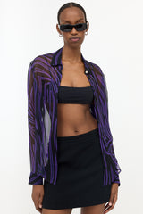 Versace Silk Sheer Printed Shirt