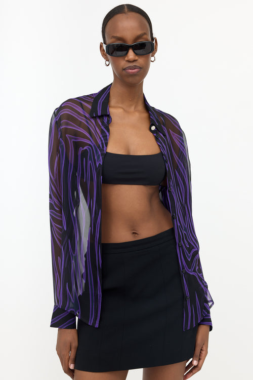 Versace Silk Sheer Printed Shirt