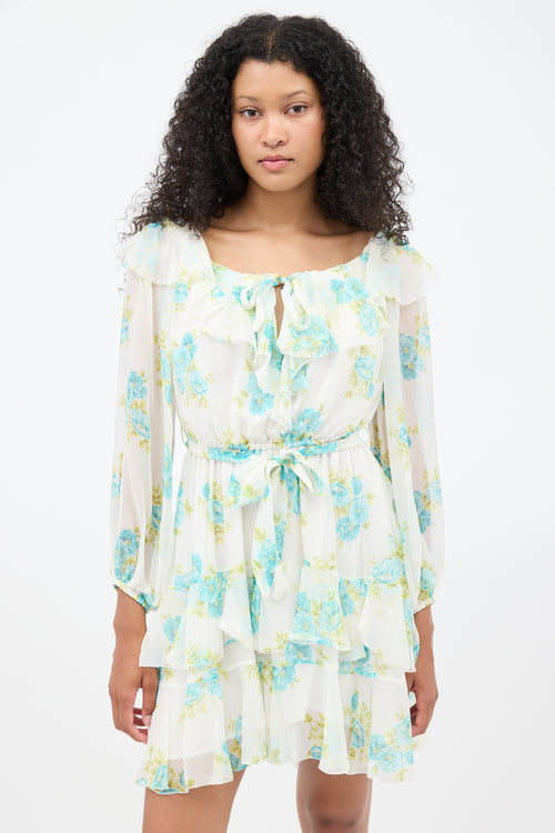 Zimmermann White & Blue Silk Breeze Dress