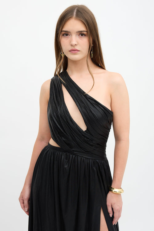 Retrofête Pleated Lame Jolene Gown