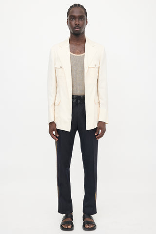 Prada Silk Patch Pocket Blazer