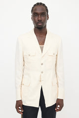 Prada Silk Patch Pocket Blazer