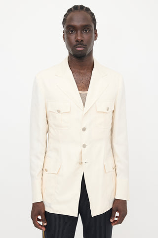 Prada Silk Patch Pocket Blazer