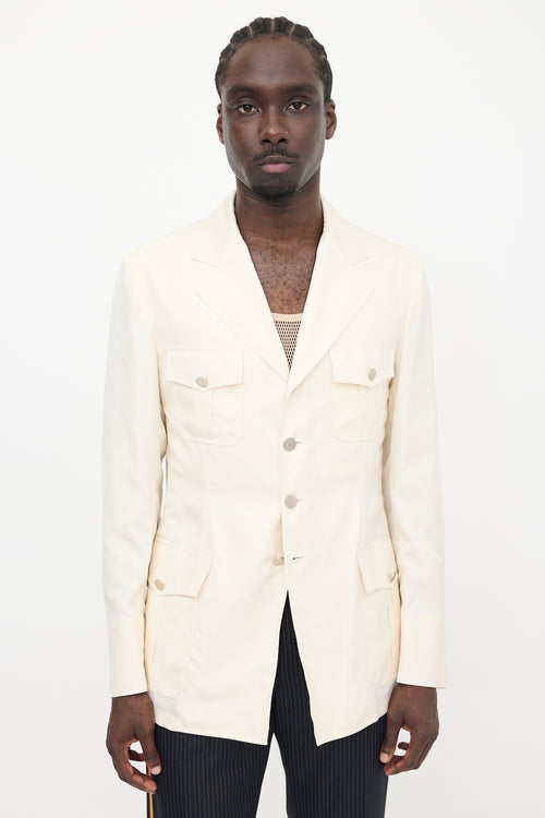 Prada Silk Patch Pocket Blazer