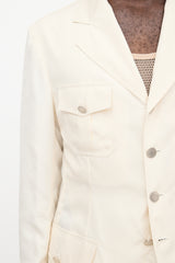Prada Silk Patch Pocket Blazer